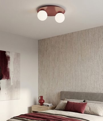 Lampa sufitowa SOLAR 2 BURGUNDY OPAL nowoczesna, burgundowa