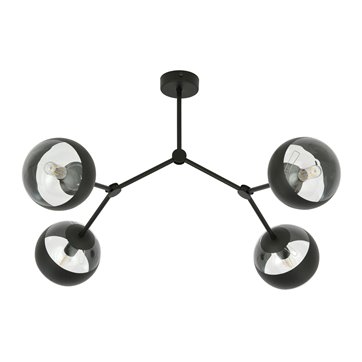 Lampa sufitowa SPACE 4 BL/STRIPE kule czarna/transparent