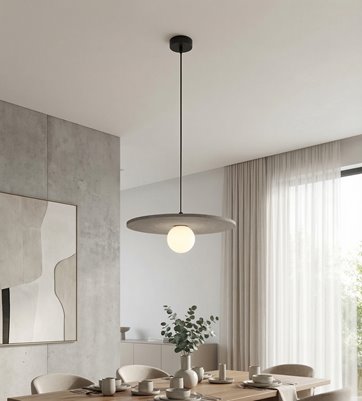 Lampa wisząca CALMA 1 GRAY nowoczesna, szara, filc