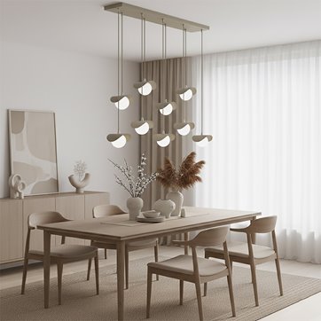 Lampa wisząca RITUAL 9 MOKKA nowoczesna, beżowa, metal