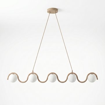 Lampa wisząca SINUS 5 MOKKA OPAL nowoczesna, beżowa, metal