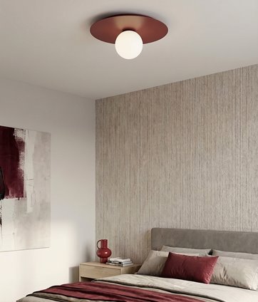 Lampa sufitowa SOLAR 1 BURGUNDY OPAL nowoczesna, burgundowa