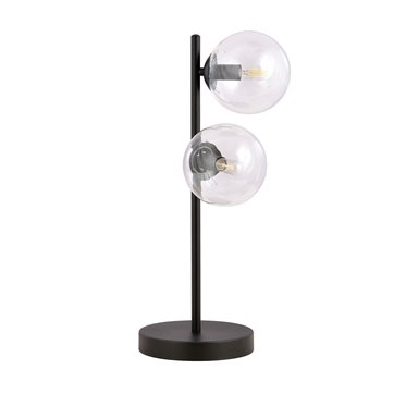 Lampka nocna ROSSI LN2 TRANSPARENT klosz, czarna