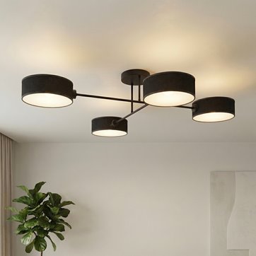 Lampa sufitowa MAGA 4 BLACK plafon, czarna, abażur