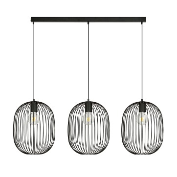 Lampa wisząca ONYX 3 BL loft, druciak, regulowana, czarna