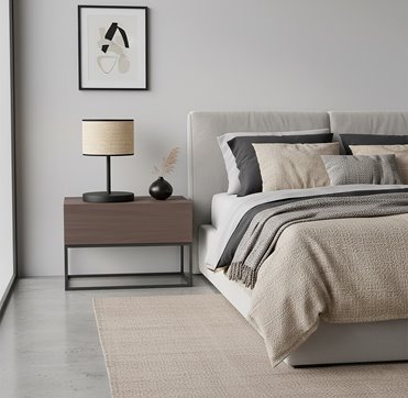 Lampka nocna ECO LN1 RATTAN abażur, beżowa, klasyczna