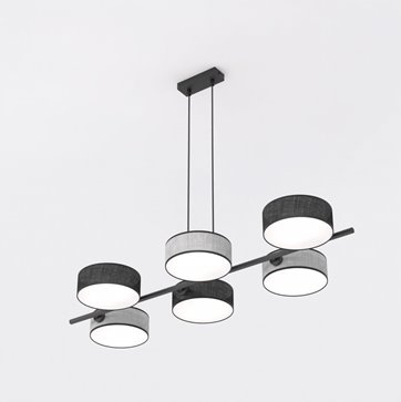 Lampa wisząca DRUMZ 6 MIX2 nowoczesna, szara, abażury