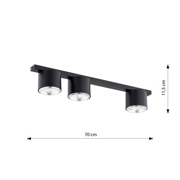 Lampa sufitowa NANO 3 BLACK nowoczesna, listwa, czarny