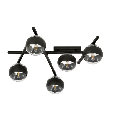 Lampa sufitowa SMART 5 BLACK/STRIPE klosze czarna