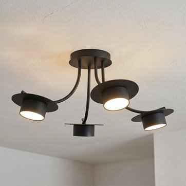 Lampa sufitowa ENSO 4 BL BLACK plafon, czarna, metal, loft