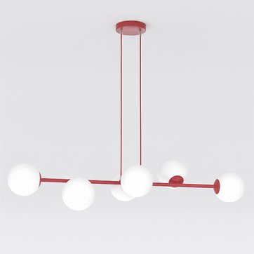 Lampa wisząca MAGNUS 6 BURGUNDY OPAL nowoczesna, klosz