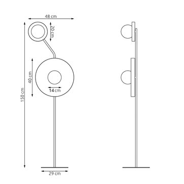 Lampa podłogowa KISS LP2 BL WHITE nowoczesna, biała, metal
