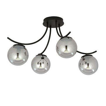 Lampa sufitowa BOSTON 4 BLACK/GRAFIT klosz, czarna/grafit