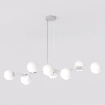 Lampa wisząca MAGNUS 8 GRAY OPAL nowoczesna, klosz, szara