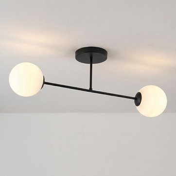 Lampa sufitowa ROMA 2 BL nowoczesna, klosz, czarno/biała