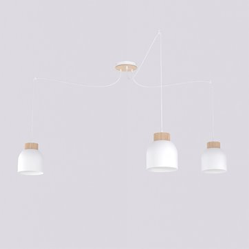 Lampa wisząca KRU 3 WHITE nowoczesna, biała, metal, pająk