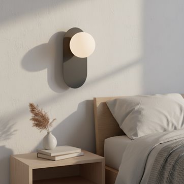 Kinkiet VIVA K1 BLACK nowoczesny, czarny, metal