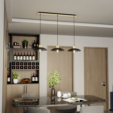 Lampa wisząca KOBE 3 BLACK unikatowy, japandi, skandynawski