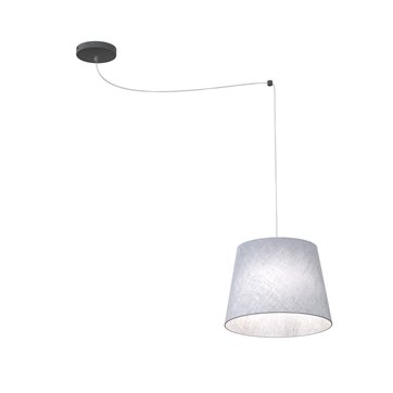 Lampa wisząca ASCOT 1 GRAY abażur, szary, klasyczna