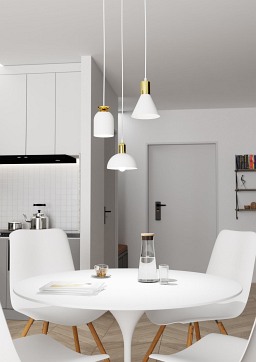 Lampa wisząca FOX 3 PREM WH loft, biały, złoty