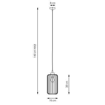 Lampa wisząca VANDER 1 BL loft, nowoczesna, czarna