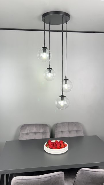 Lampa wisząca COSMO 4 BL PREMIUM MIX loft, klosze kolor mix