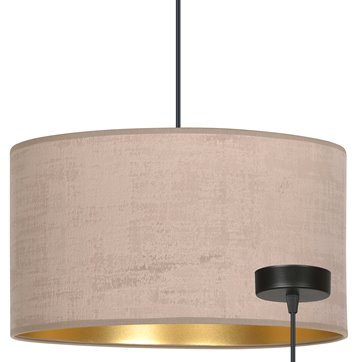 Lampa wisząca HILDE 1 BL ROSE abażur welur różowy