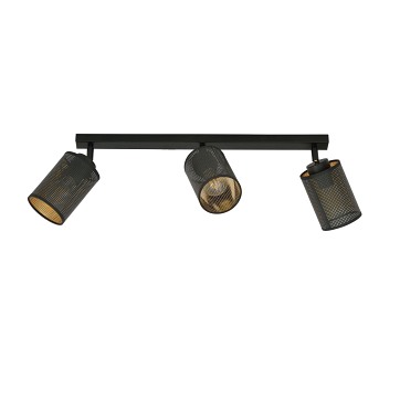 Lampa sufitowa BRONX 3 BLACK nowoczesna, abażur czarno/złoty