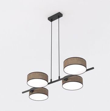 Lampa wisząca DRUMZ 4 BROWN nowoczesna, brązowa, abażury