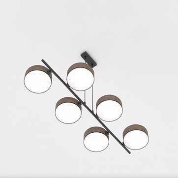 Lampa wisząca DRUMZ 6 BROWN nowoczesna, brązowa, abażury