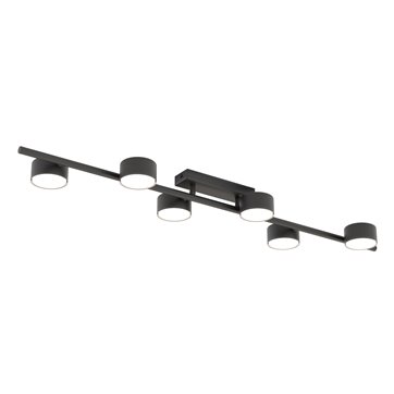 Lampa sufitowa BET 6 BL BLACK plafon, czarna, metal, loft