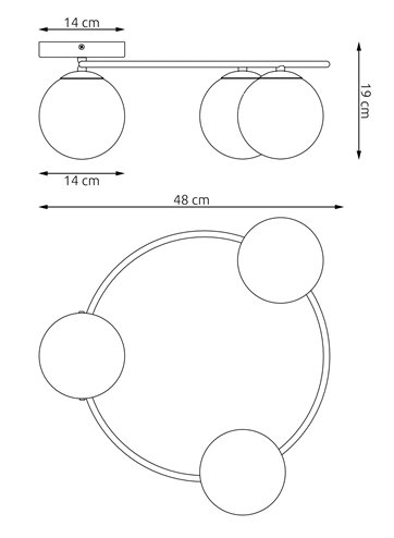 Lampa sufitowa SOPRA 3 MOKKA AMBER plafon klosze beżowa