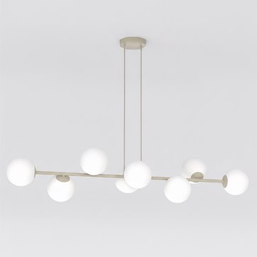 Lampa wisząca MAGNUS 8 MOKKA OPAL nowoczesna, klosz, beżowa