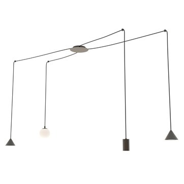 Lampa wisząca FUJI 4 BLACK designerska, pająk, czarna
