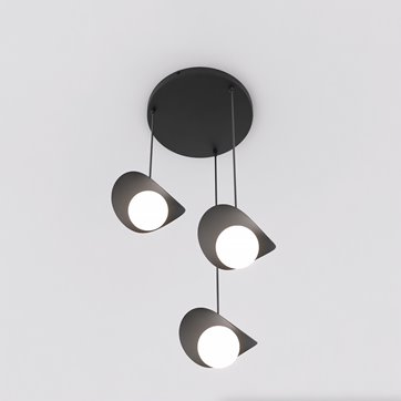 Lampa wisząca RITUAL 3 PREM BLACK nowoczesna, czarna, metal