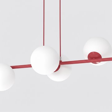 Lampa wisząca MAGNUS 6 BURGUNDY OPAL nowoczesna, klosz