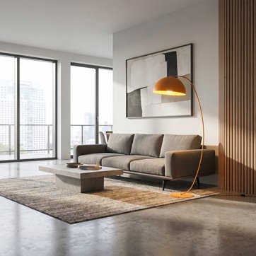 Lampa podłogowa ARCOS LP1 OR ORANGE loft pomarańczowa, metal