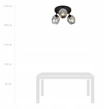Lampa sufitowa FLOW 3 PREMIUM GRAFIT loft czarna grafit