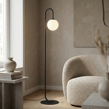 Lampa podłogowa FLOR LP1 BL BLACK nowoczesna, czarna, metal