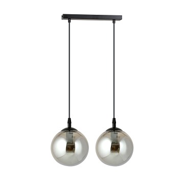 Lampa wisząca COSMO 2 BL GRAFIT loft, klosz grafit, czarna