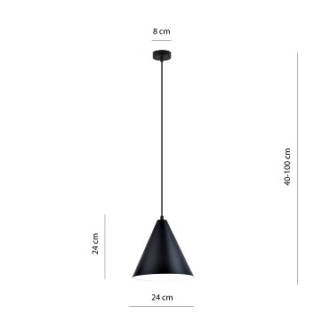 Lampa wisząca REBEL 1 BLACK/WHITE industrialny, metal
