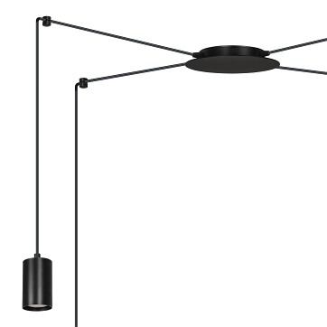 Lampa wisząca TRAKER 4 BL/BLACK nowoczesna, pająk, czarna