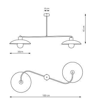 Żyrandol FOSTER 2 BLACK nowoczesny, unikatowy, czarny, metal