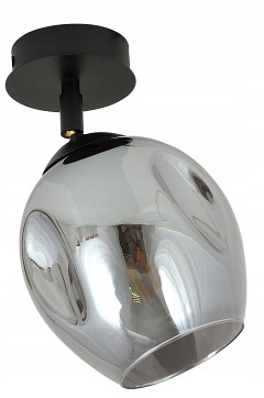 Lampa sufitowa FLOW 1 BL GRAFIT loft klosz czarna grafit