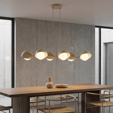 Lampa wisząca BOOM 6 MOKKA nowoczesna, beżowa, metal