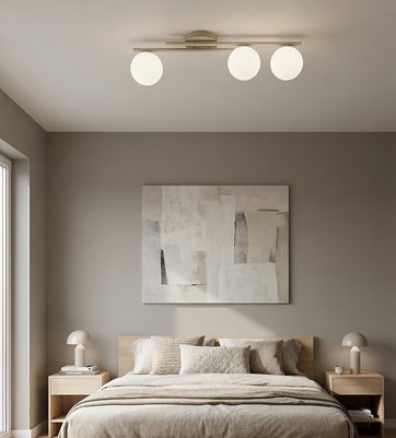 Lampa sufitowa KAIRO 3 MOKKA OPAL plafon, klosz, beżowa