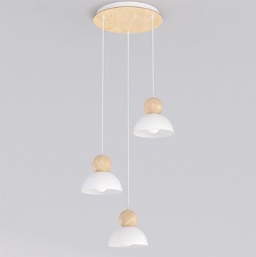 Lampa wisząca KAKI 3PREM WHITE nowoczesna, biała, metal