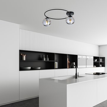 Lampa sufitowa SOPRA 2 BL GRAFIT plafon klosze czarna/grafit