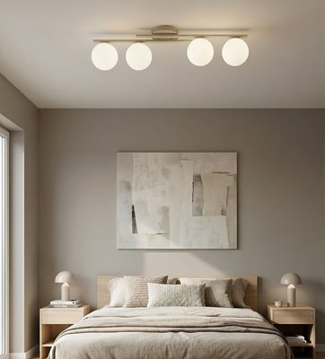 Lampa sufitowa KAIRO 4 MOKKA OPAL plafon, klosz, beżowa