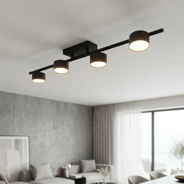 Lampa sufitowa BET 4 BL BLACK plafon, czarna, metal, loft